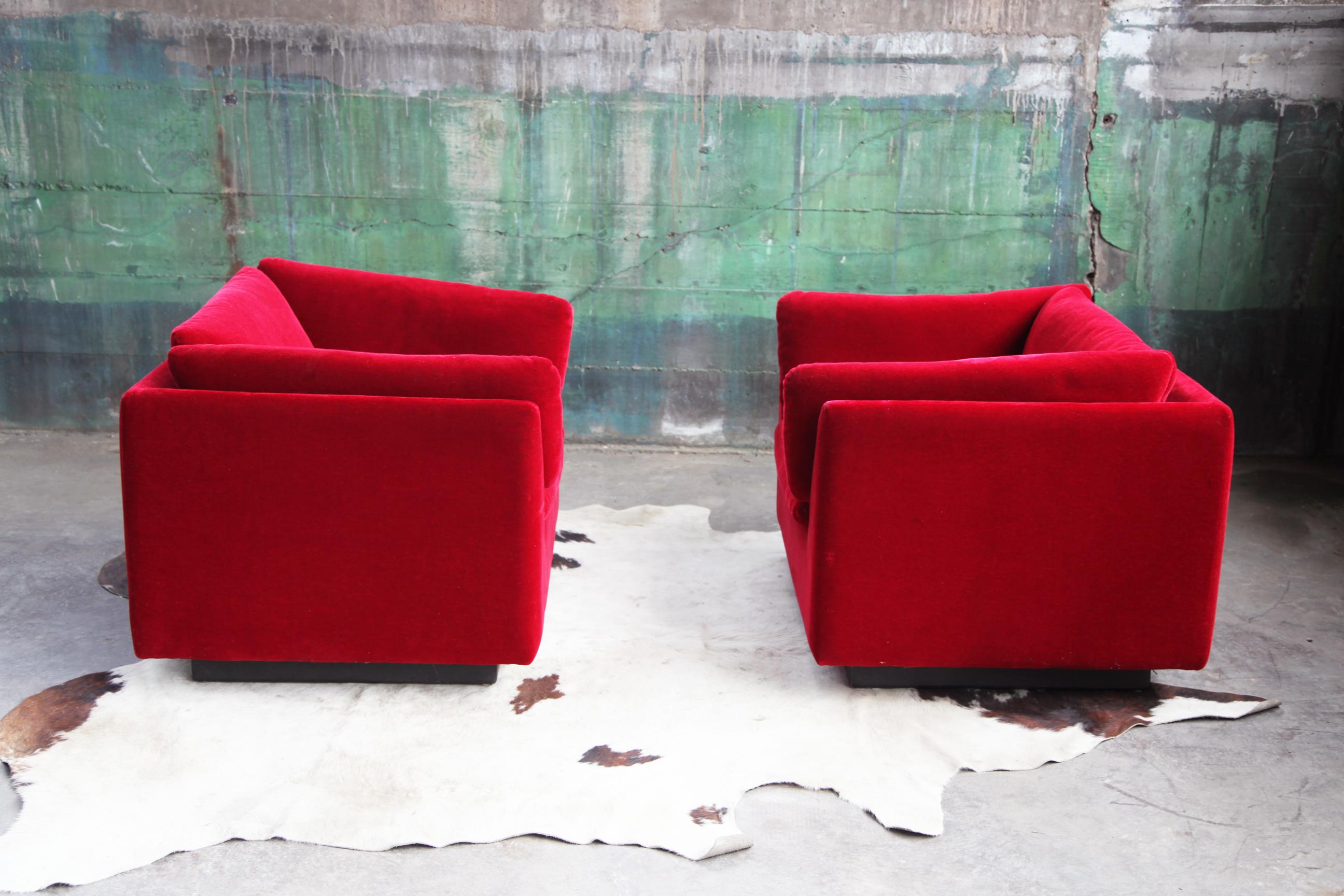 Post Modern Mid-Century Modern Red Lounge Chair by Metropolitan of San Francisco For Sale 2