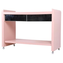 Post Modern Midcentury Pink Bar Cart Style of Memphis Milano 