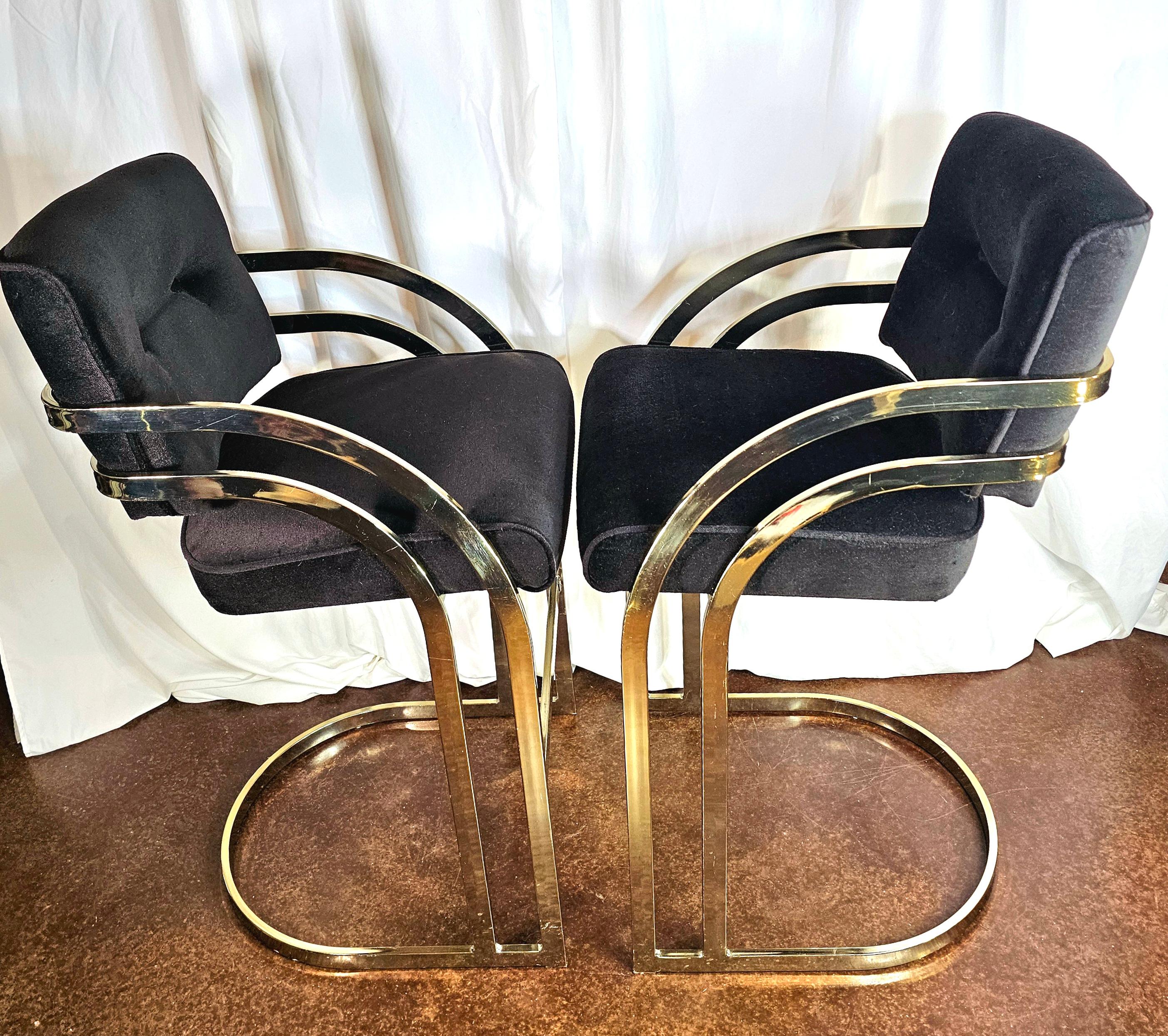 Post-Modern Post modern Milo Baughman style Barstools, a pair For Sale