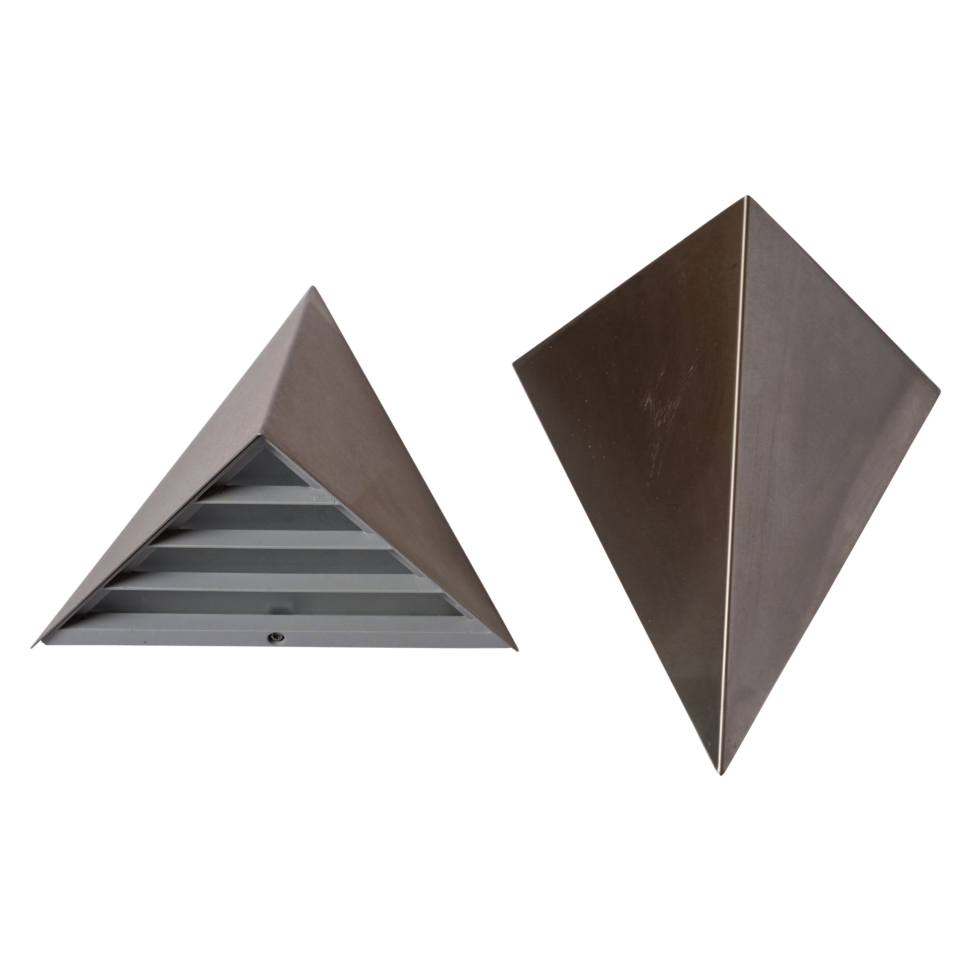 Apliques minimalistas postmodernos de acero inoxidable en forma de triángulo - Francia Años 70