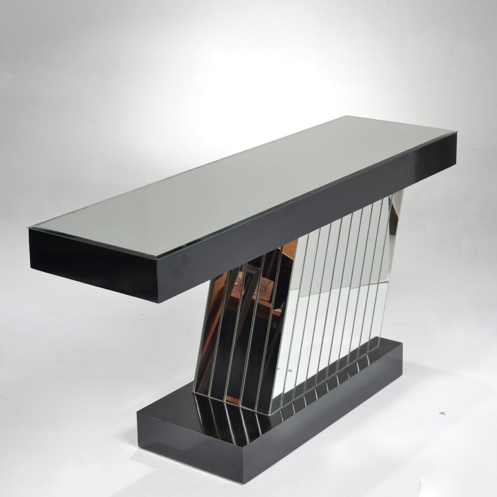 Postmoderne Table console en miroir post-moderne en vente