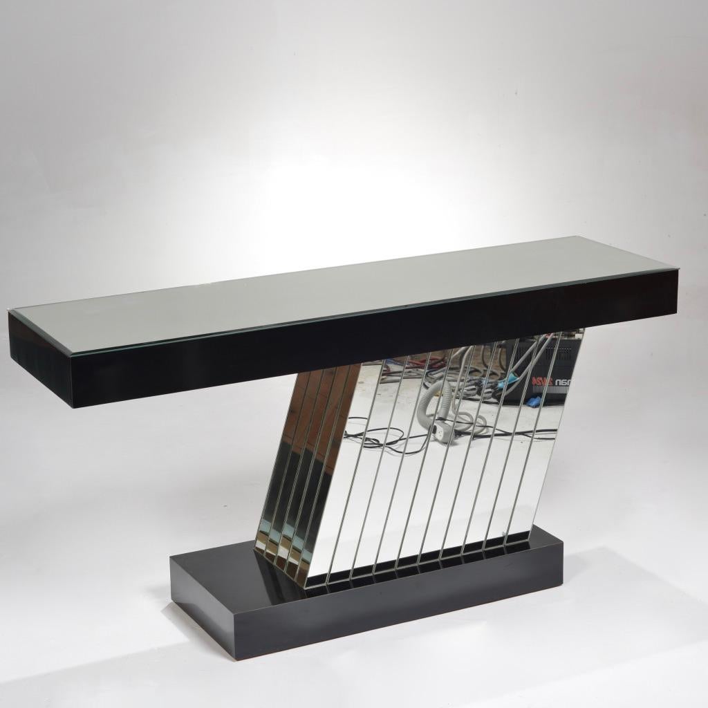 Américain Table console en miroir post-moderne en vente