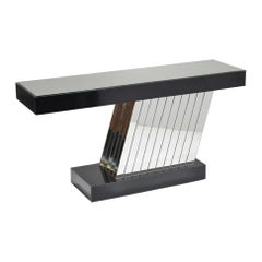 Retro Post Modern Mirrored Console Table