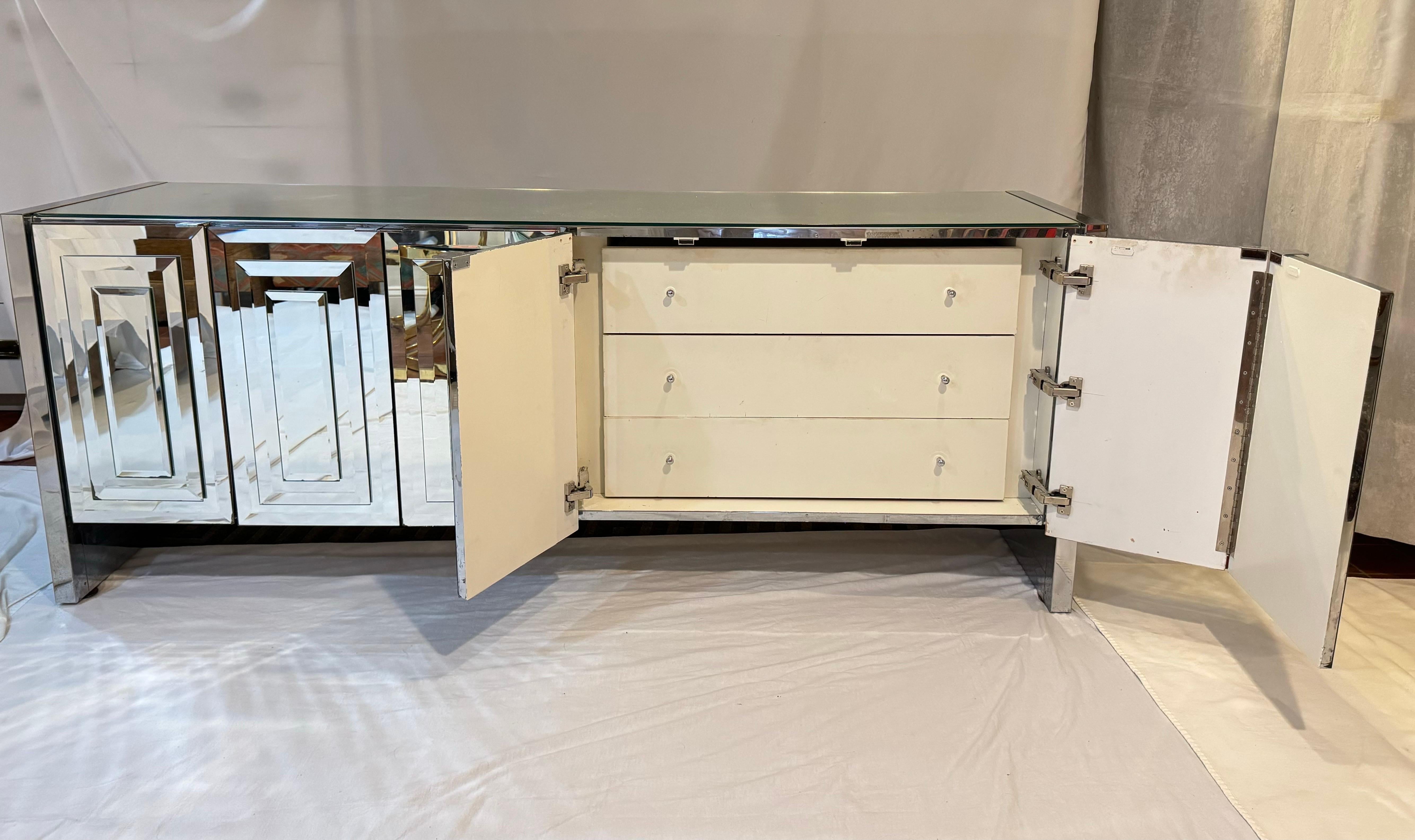 Post Modern Mirrored Credenza by Ello 3