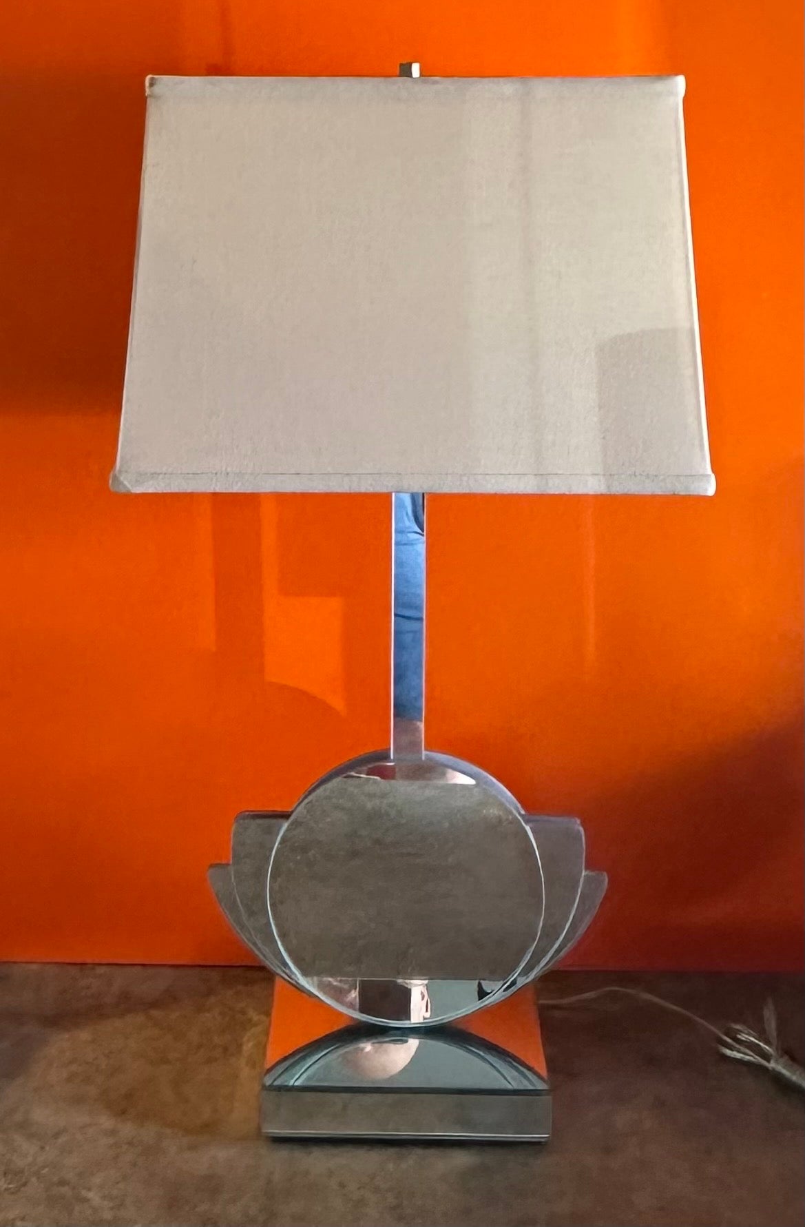 American Post-Modern Mirrored Table Lamp  For Sale