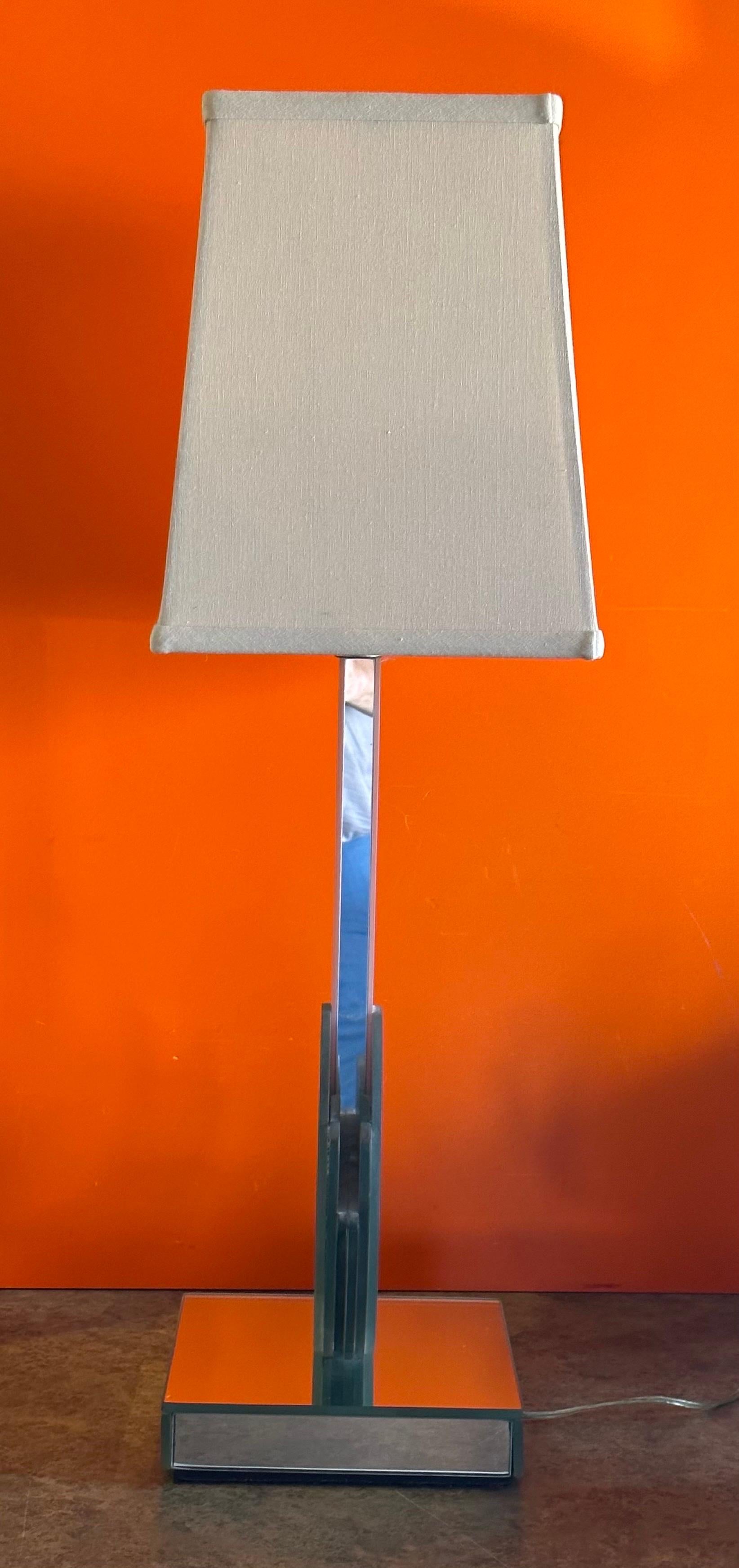 20th Century Post-Modern Mirrored Table Lamp  For Sale