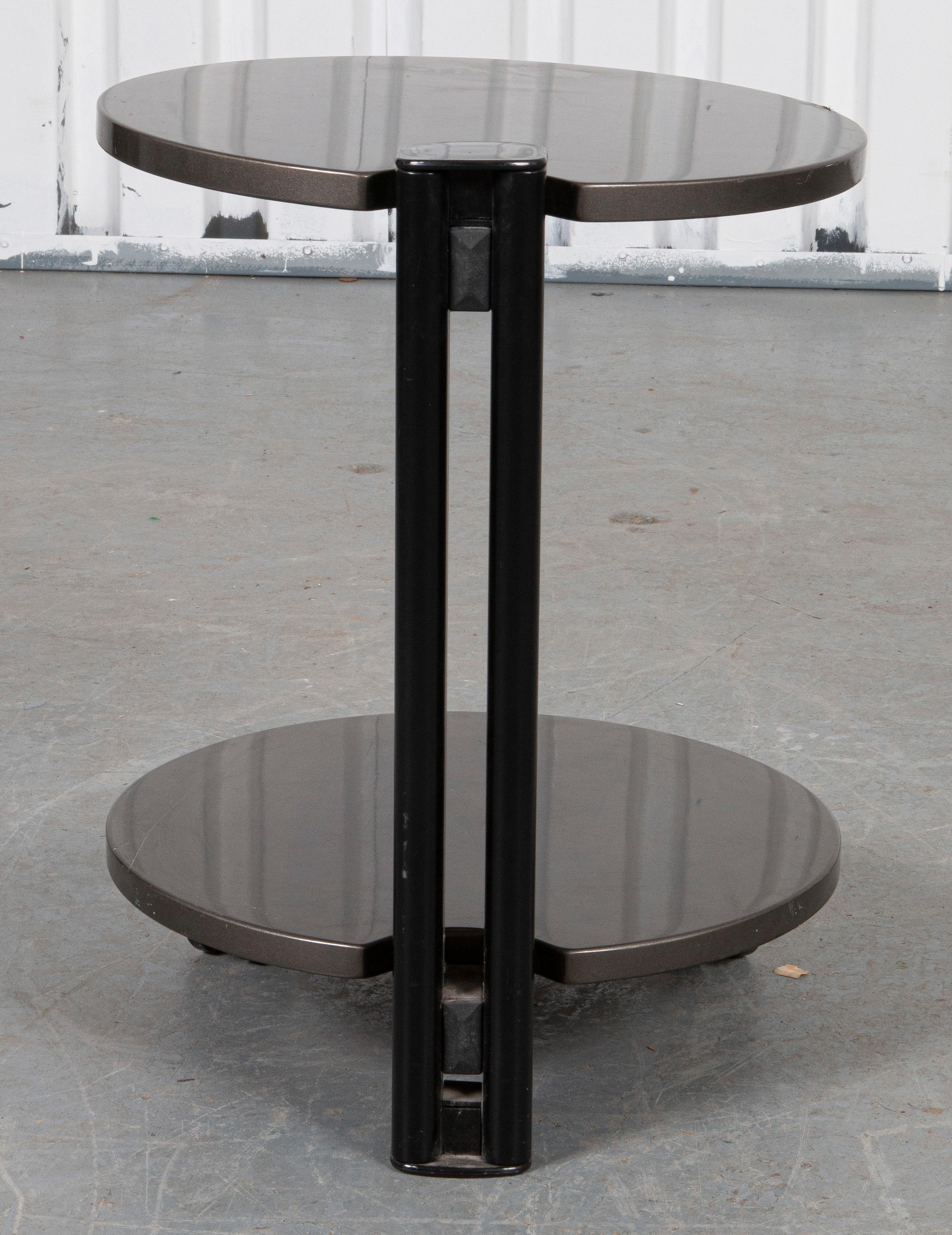Post-Modern Mixed Media Two Tier Side Table In Good Condition For Sale In New York, NY