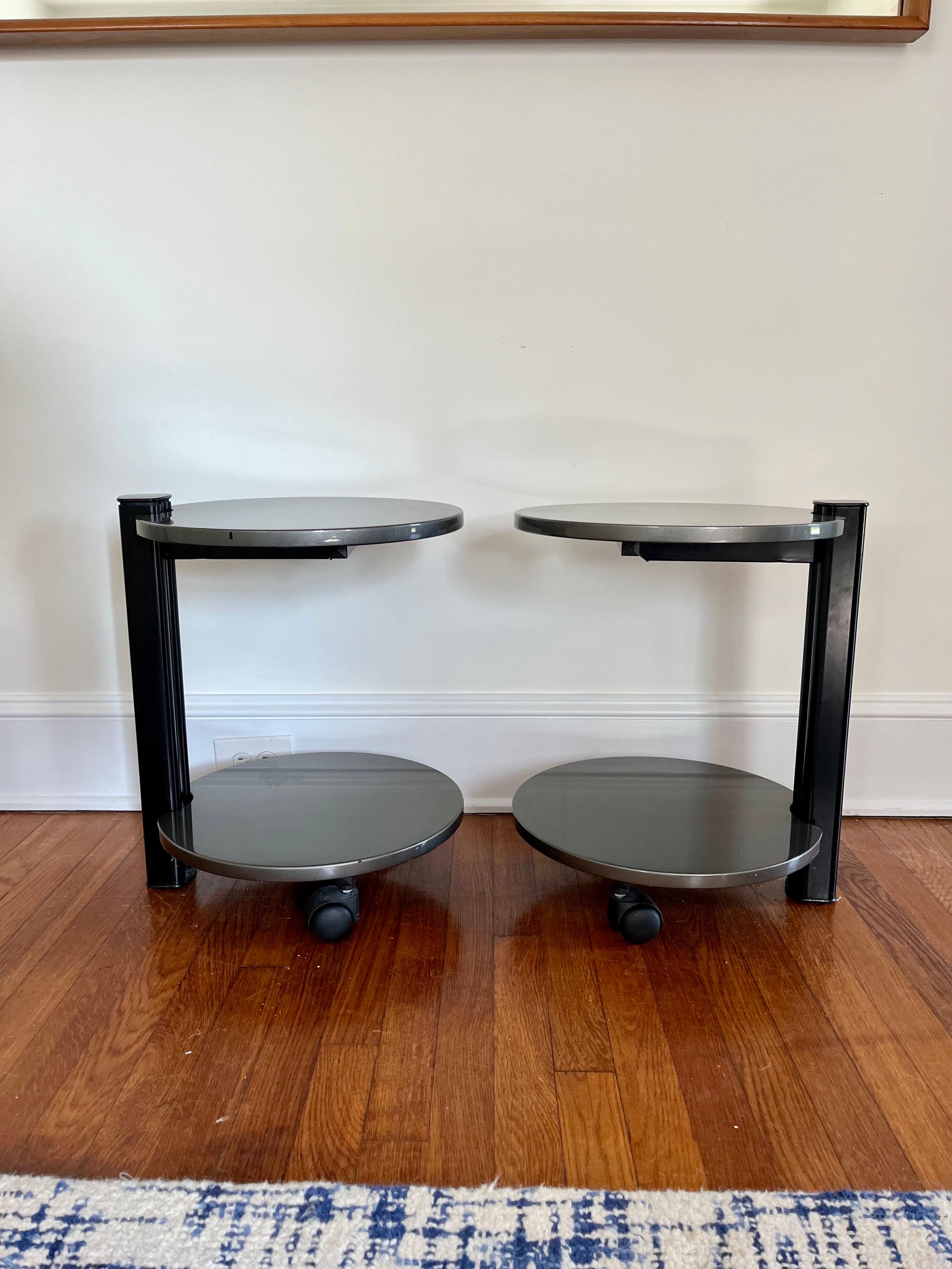 Post-Modern Mixed Media Two Tier Side Table In Good Condition For Sale In W Allenhurst, NJ