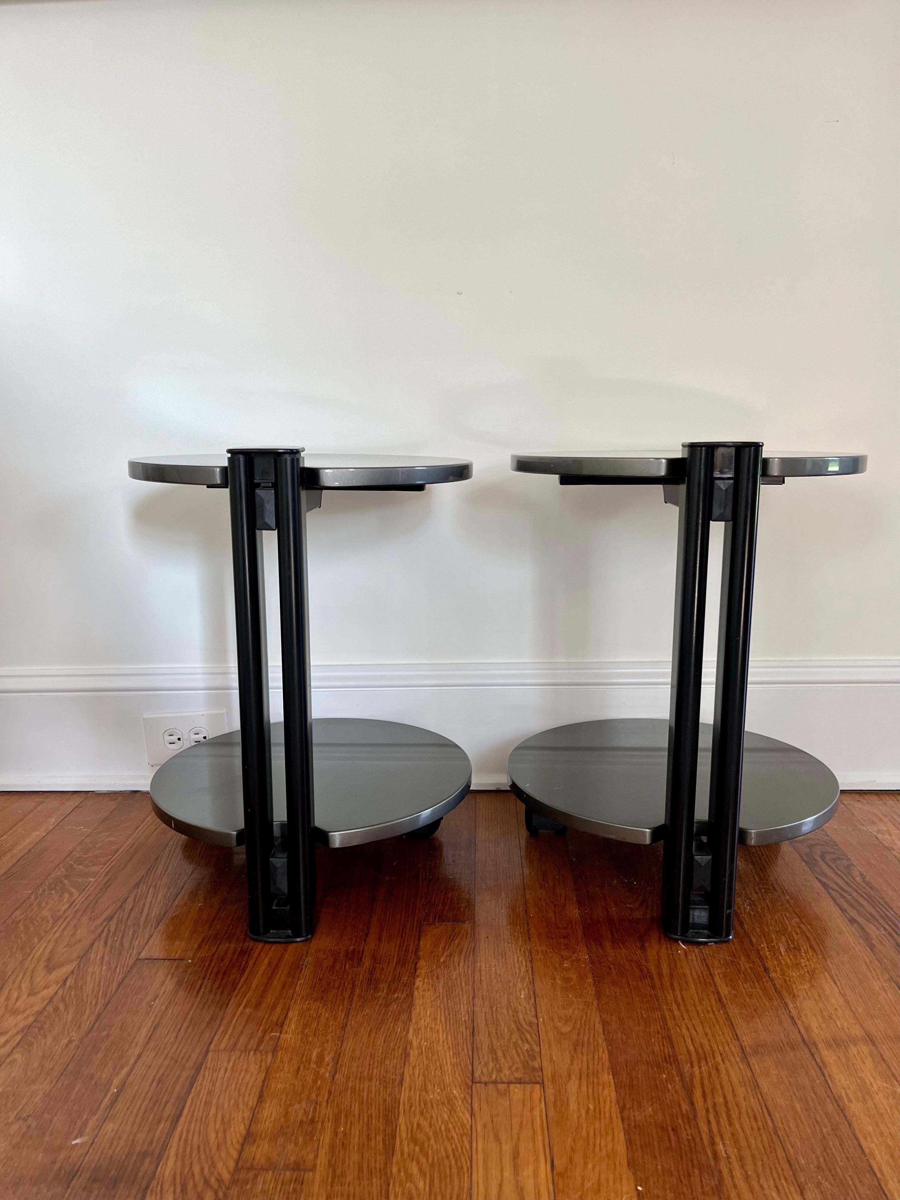 20th Century Post-Modern Mixed Media Two Tier Side Table