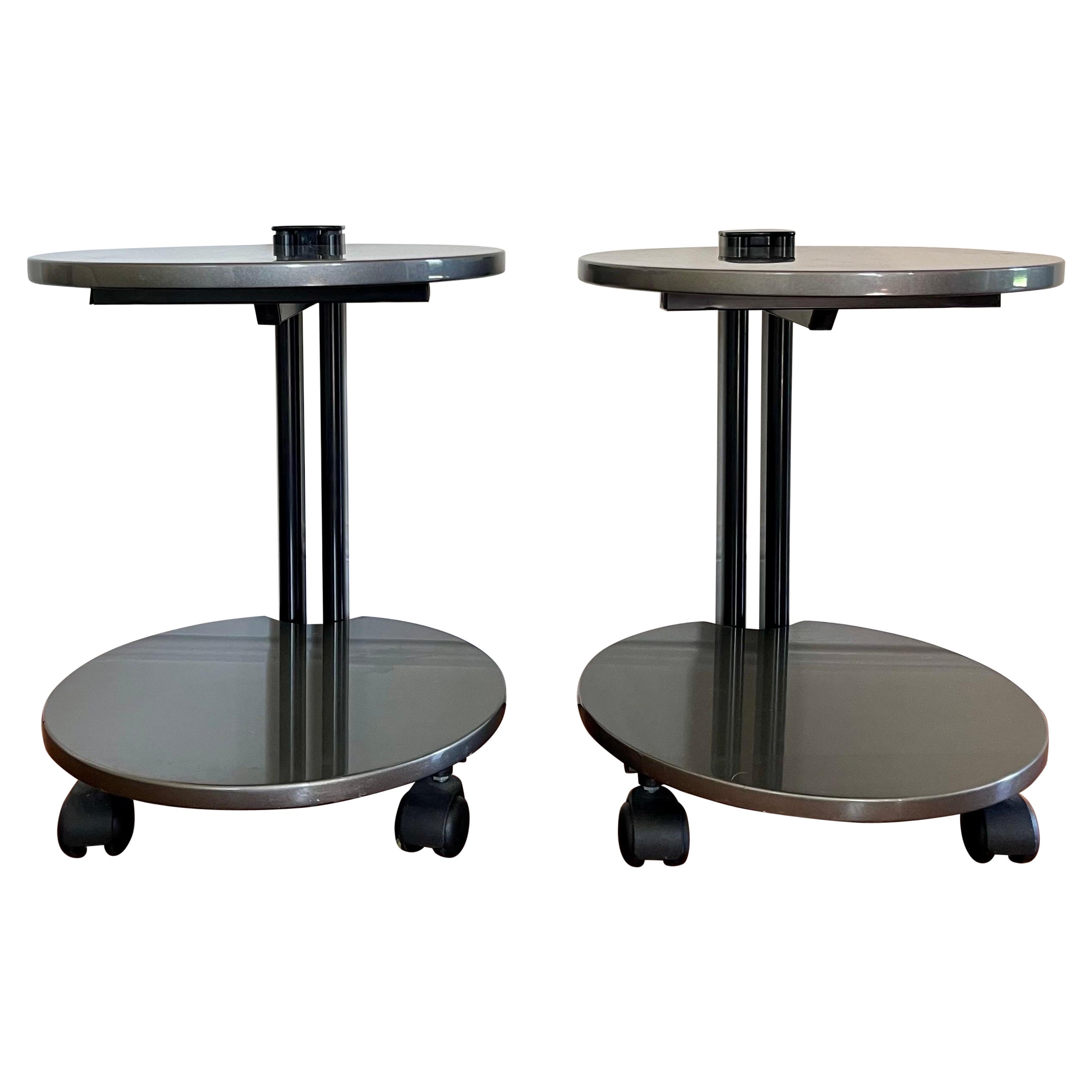 Post-Modern Mixed Media Two Tier Side Table For Sale