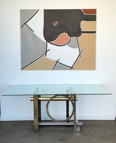 Post Modern Mixed Metal Dining Table by Kaizo Oto for DIA