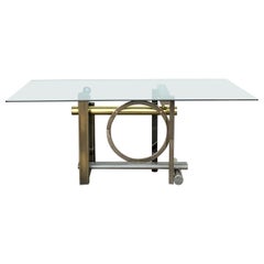 Post Modern Mixed Metal Dining Table by Kaizo Oto for DIA