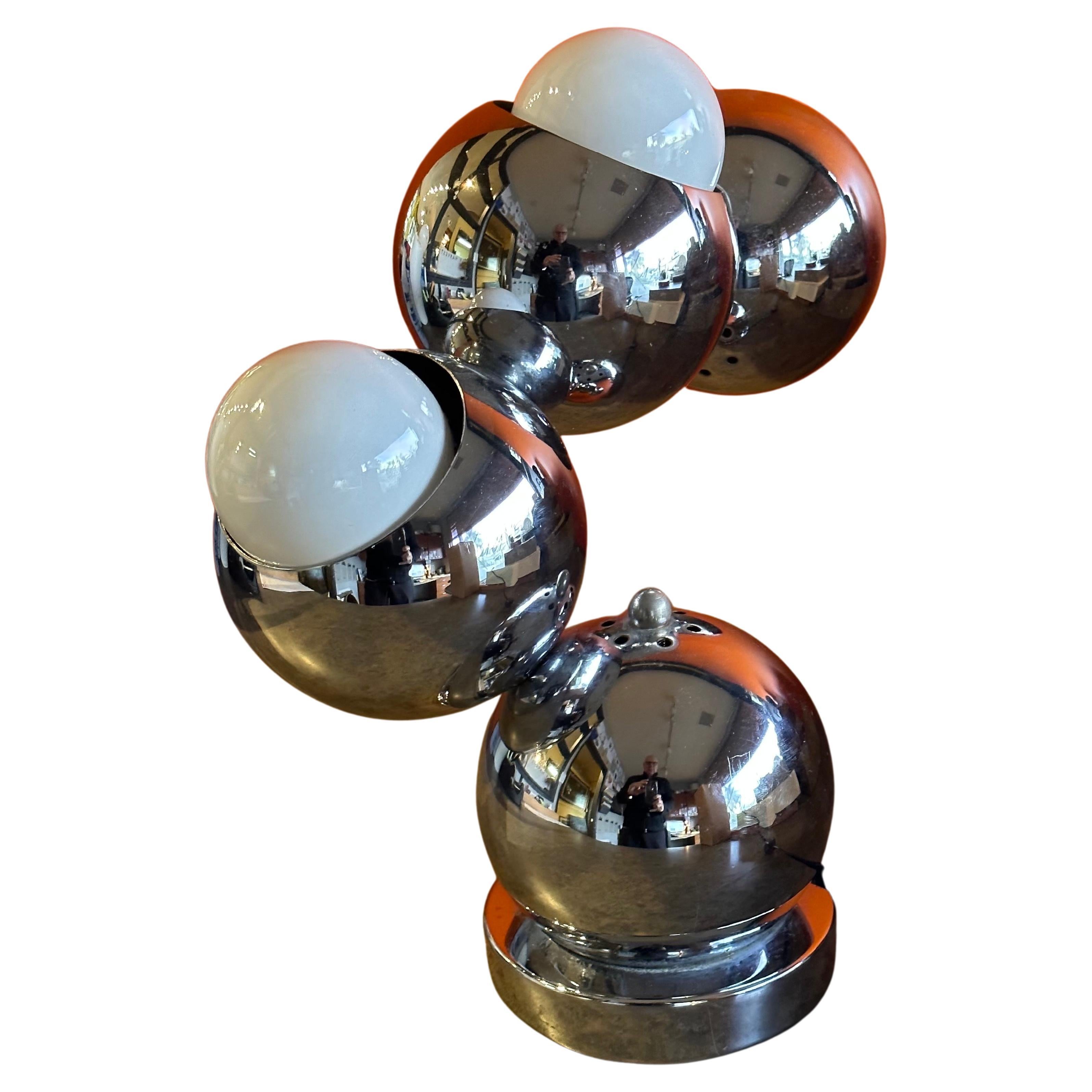 Postmoderne Lampe de bureau postmoderne Molecule en chrome de Robert Sonneman en vente