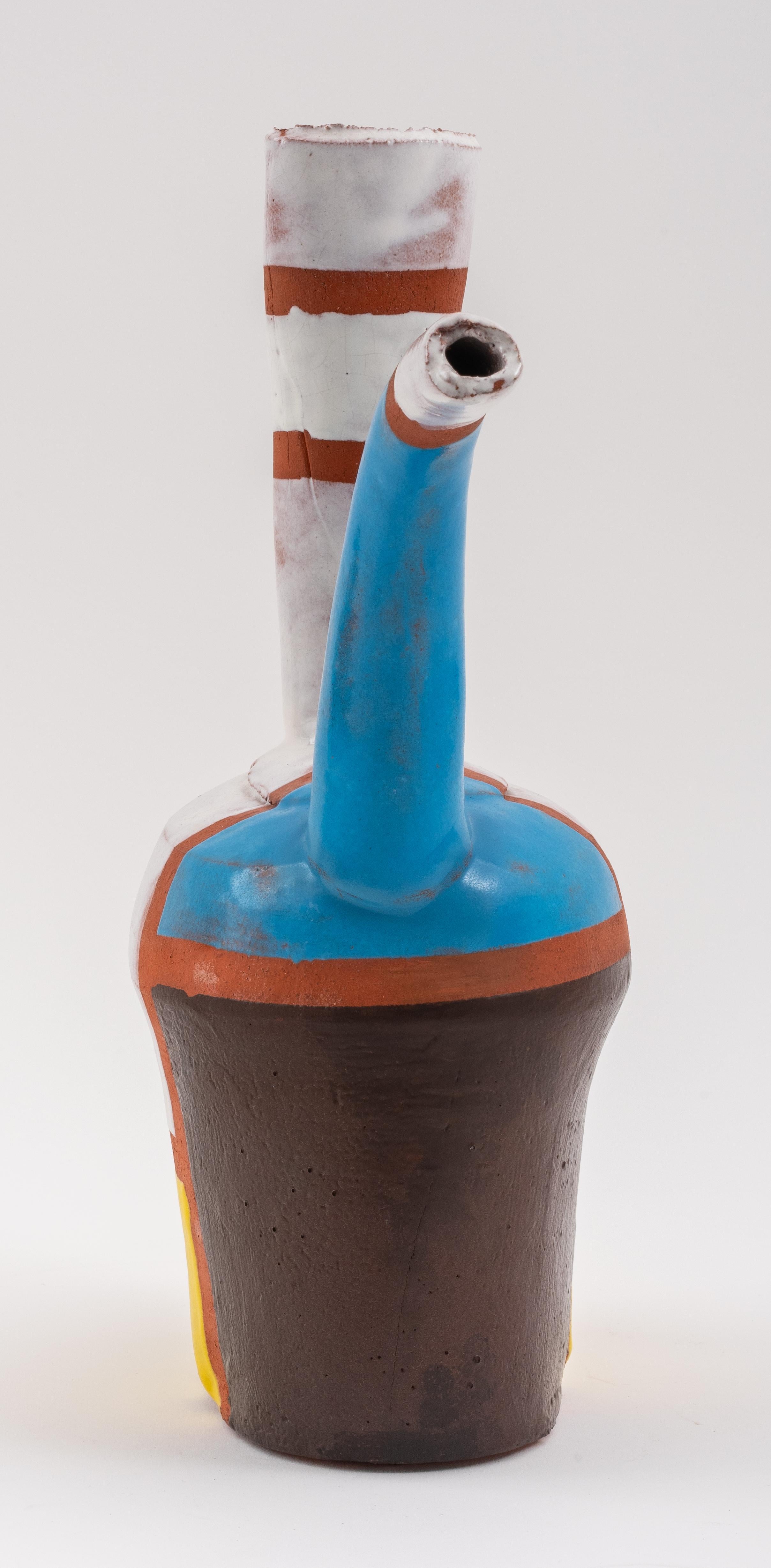 Post-Modern Mondrian Manner Terracotta Water Jug 7