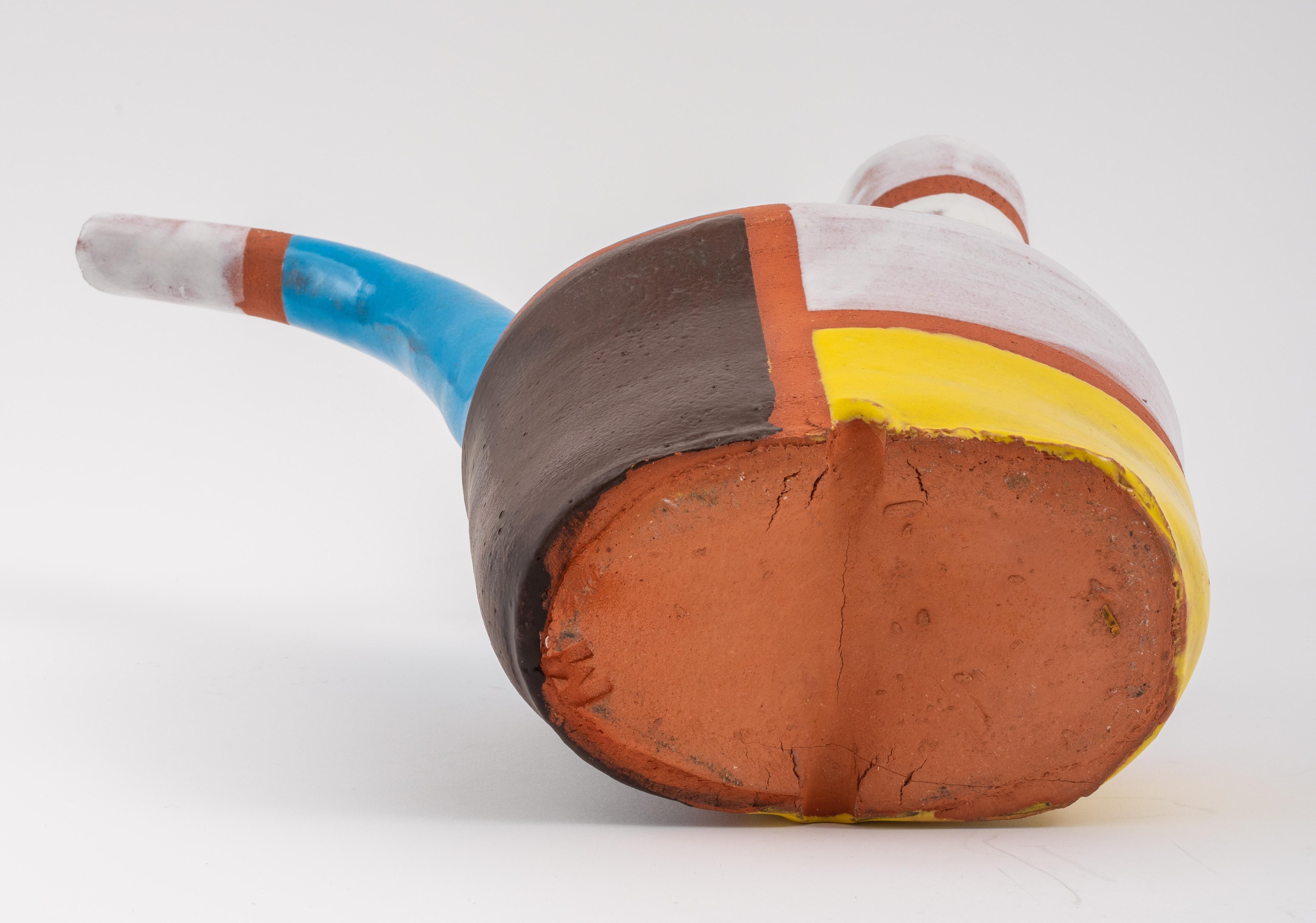 Post-Modern Mondrian Manner Terracotta Water Jug 8