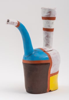 Post-Modern Mondrian Manner Terracotta Water Jug