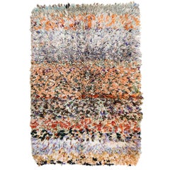 Used Post-Modern Moroccan Abstract Pointillist Boujad Berber Rug