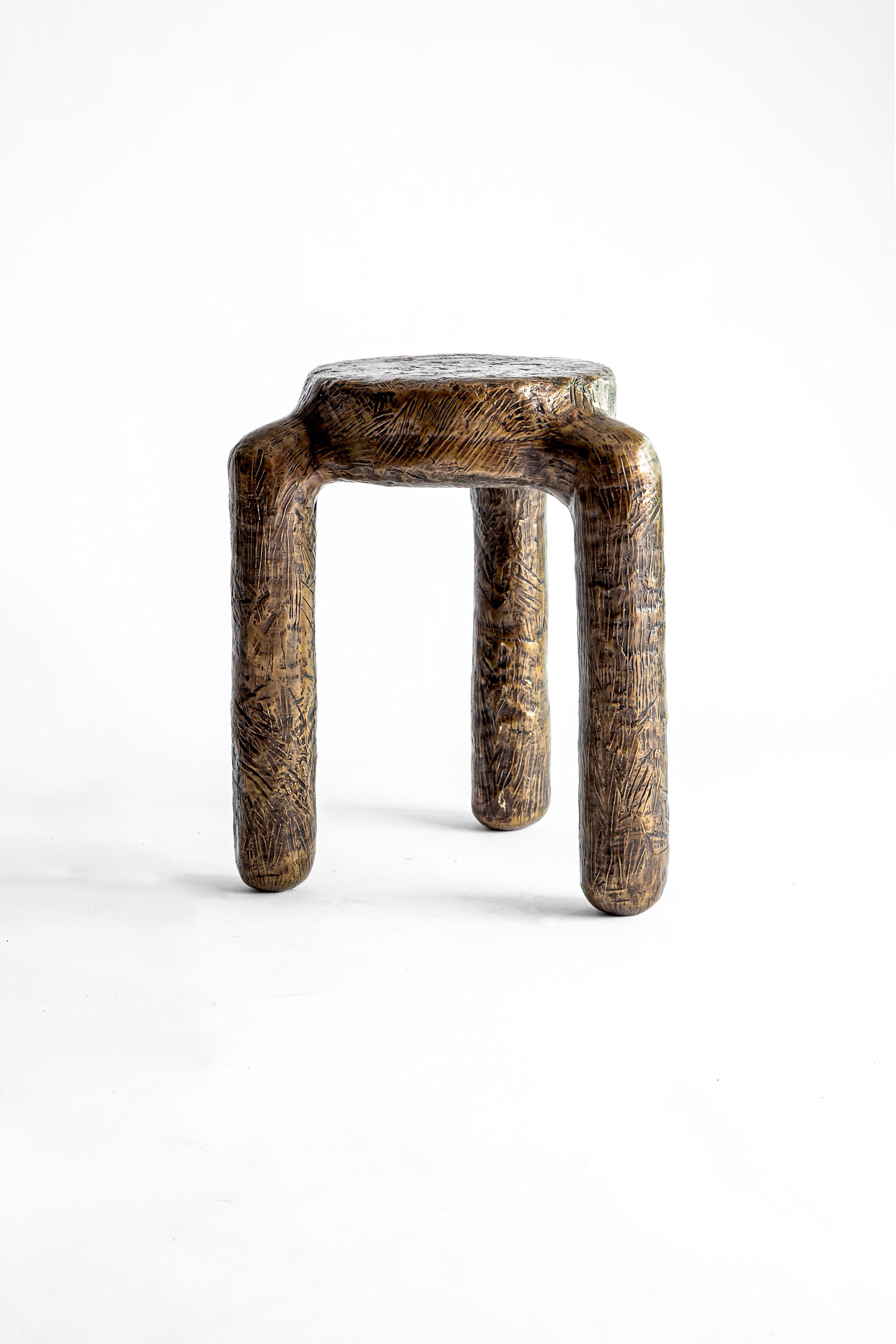 Bronzed Atang Tshikare, monolith, chairs and side table and sculpture For Sale
