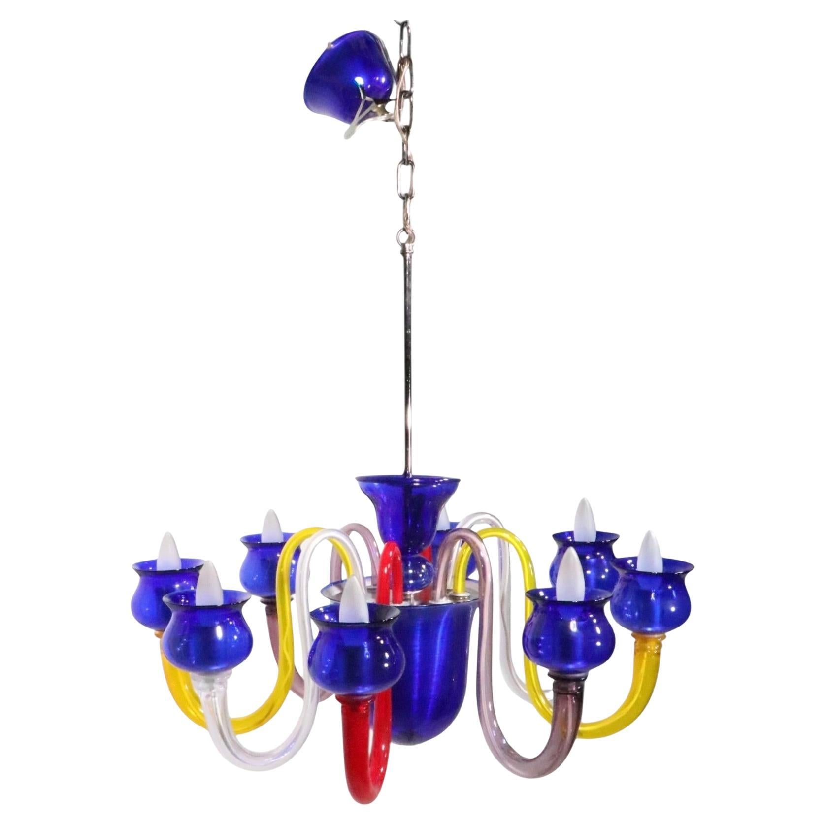 Araña postmoderna de Murano al estilo de Ponti para Venini en venta