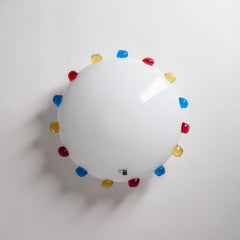Post-Modern Murano Flush Mount, circa 1980