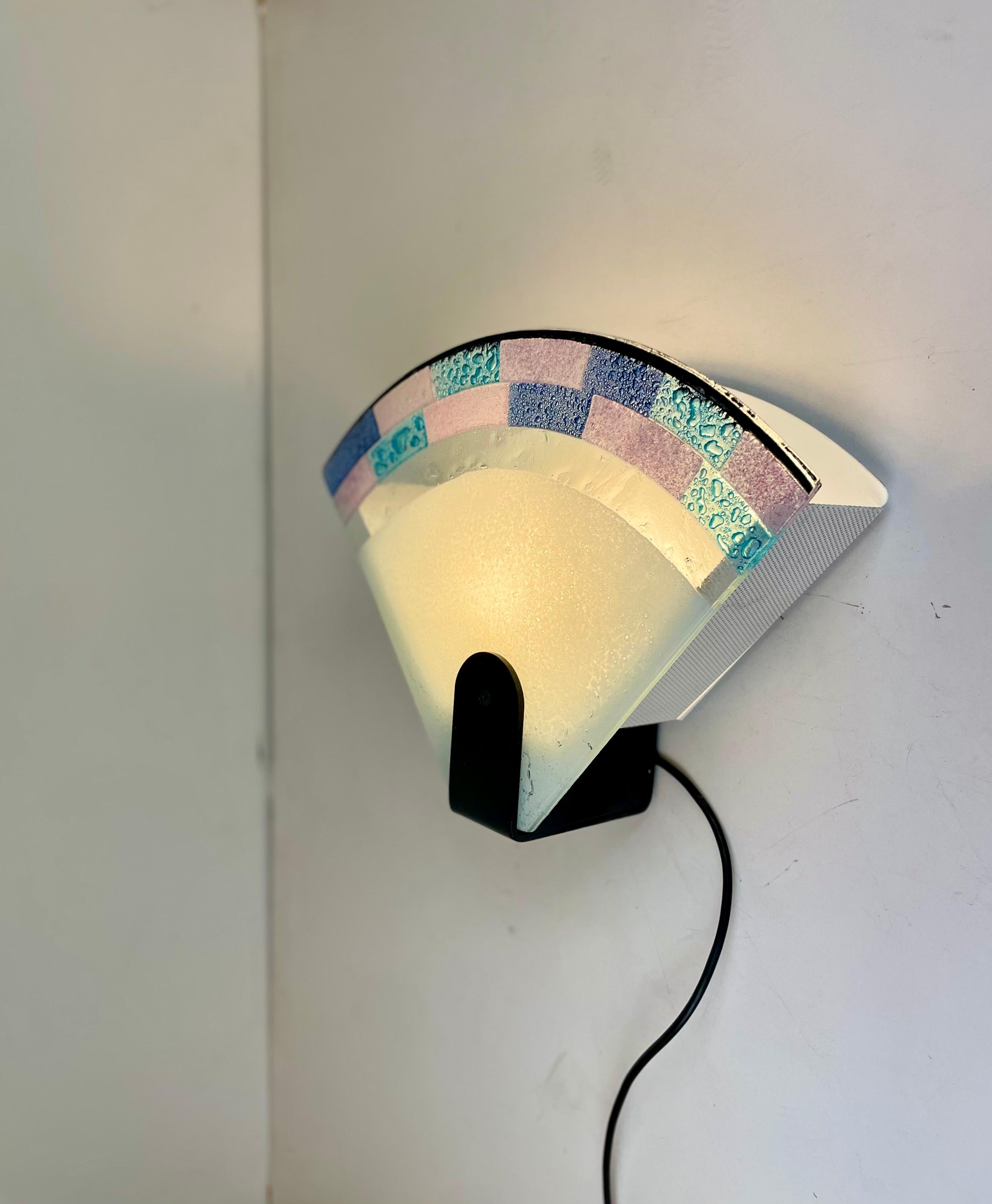 Aplique de pared de Murano postmoderno de Zonca, años 80 Hecho a mano en venta