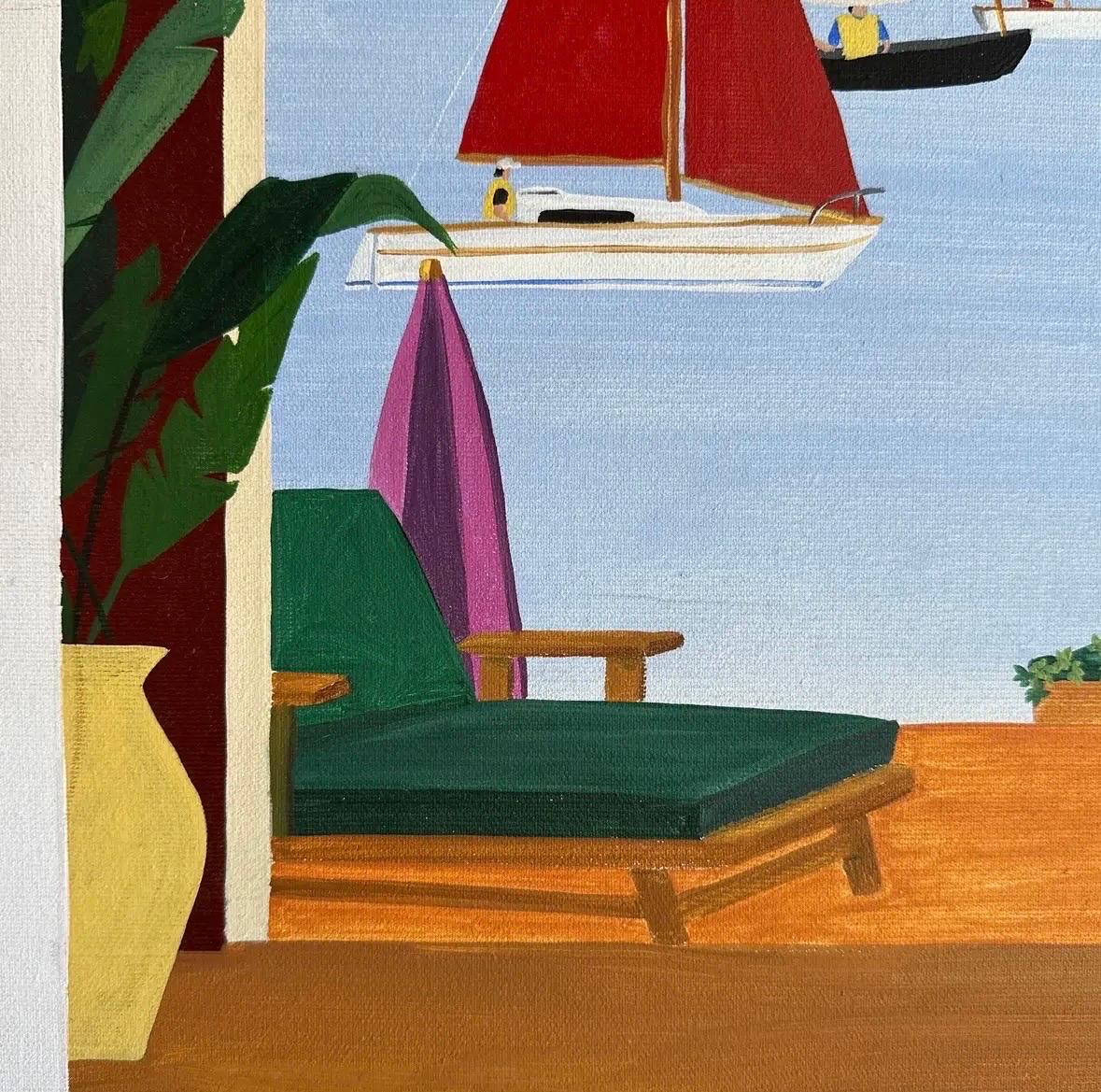 American Post Modern Nautical Still Life Original Painting by Harold Shepard For Sale