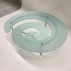 Post Modern Nautilus "Spiral" Glass Coffee or Cocktail Table by Cattelan Itali