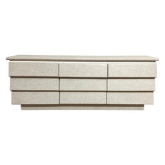 Retro Postmodern Nine-Drawer Dresser or Chest of Drawers, Granite and White Mica