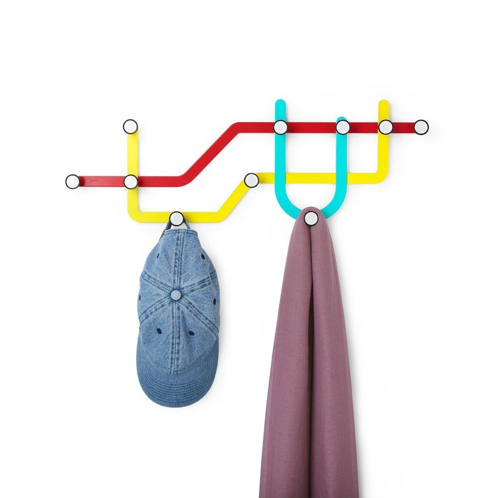 Mid-Century Modern Porte-manteau Pop Art NYC Vignelli Subway Alan Wisniewski Umbra Italie en vente
