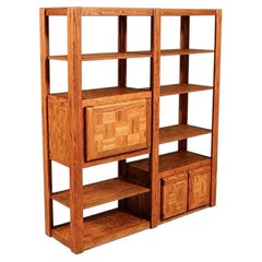 Post Modern Oak Bookshelf Shelving Unit