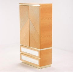 post modern oak mirror front dresser wardrobe or armoire