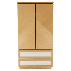 post modern oak mirror front dresser wardrobe or armoire