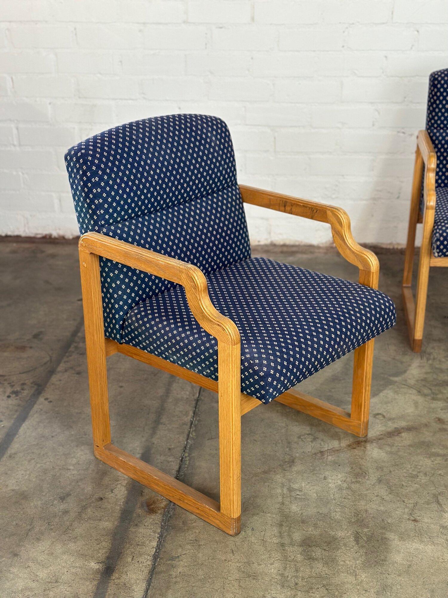 Fabric Post Modern Oak Side Chairs, Sold Separately