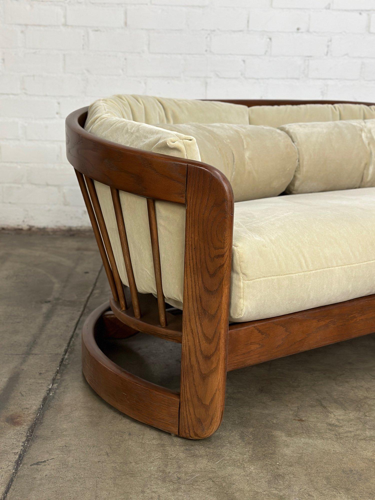 Post Modern Oak Sofa by Howard Furniture In Good Condition For Sale In Los Angeles, CA