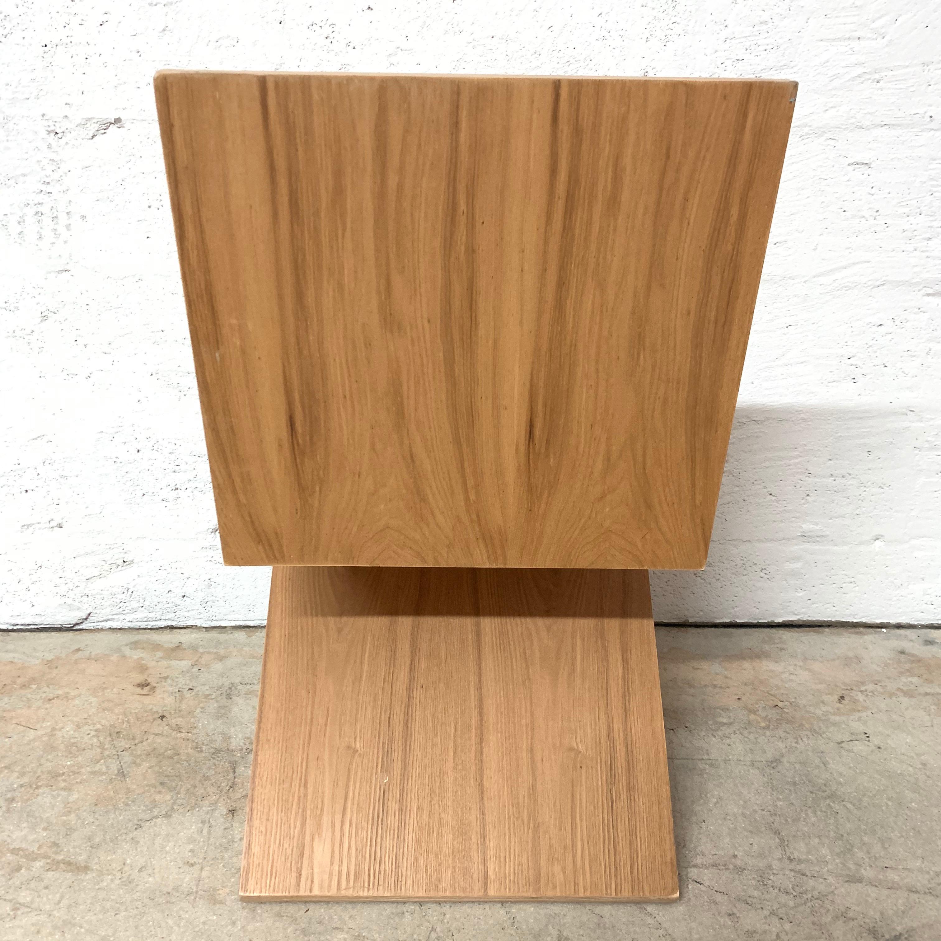 Post-Modern Postmodern Oak Zig Zag Chair, USA, 1980s
