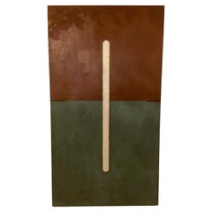 Post Modern Öl auf Leinwand Teal und Brown Gemälde