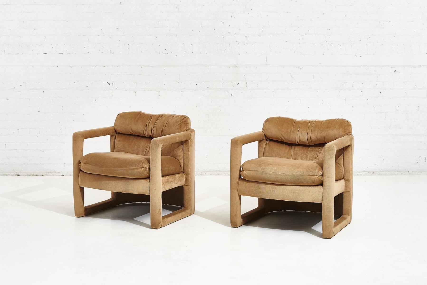 Central American Post Modern Open Arm Barrel Chairs, 1970