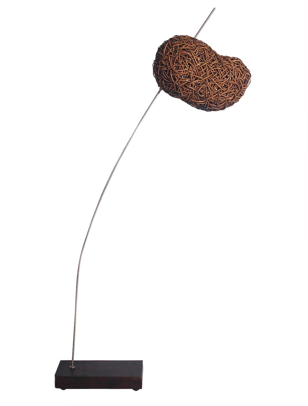 Lampada da terra in rattan organico postmoderno di Udom Udomsrianan e Planet, 2001 In condizioni buone in vendita a Philadelphia, PA