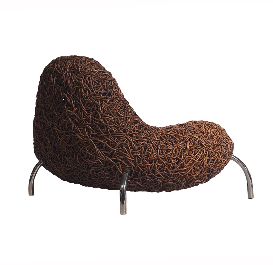 Contemporary Postmodern Organic Rattan Lounge Chair by Udom Udomsrianan & Planet 2001 For Sale