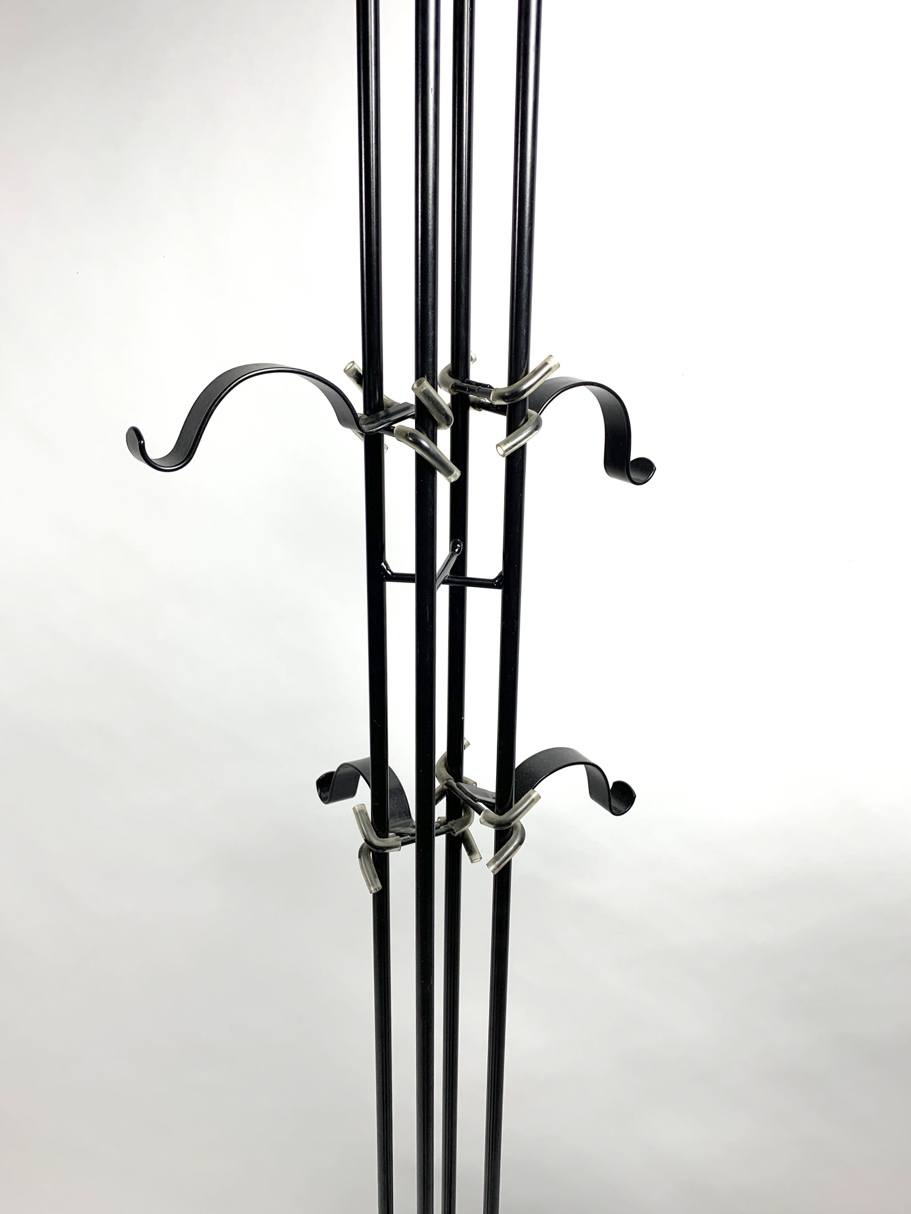 Postmodern Painted Steel Coat Hanger with Adjustable Hooks, 1980s For Sale 2
