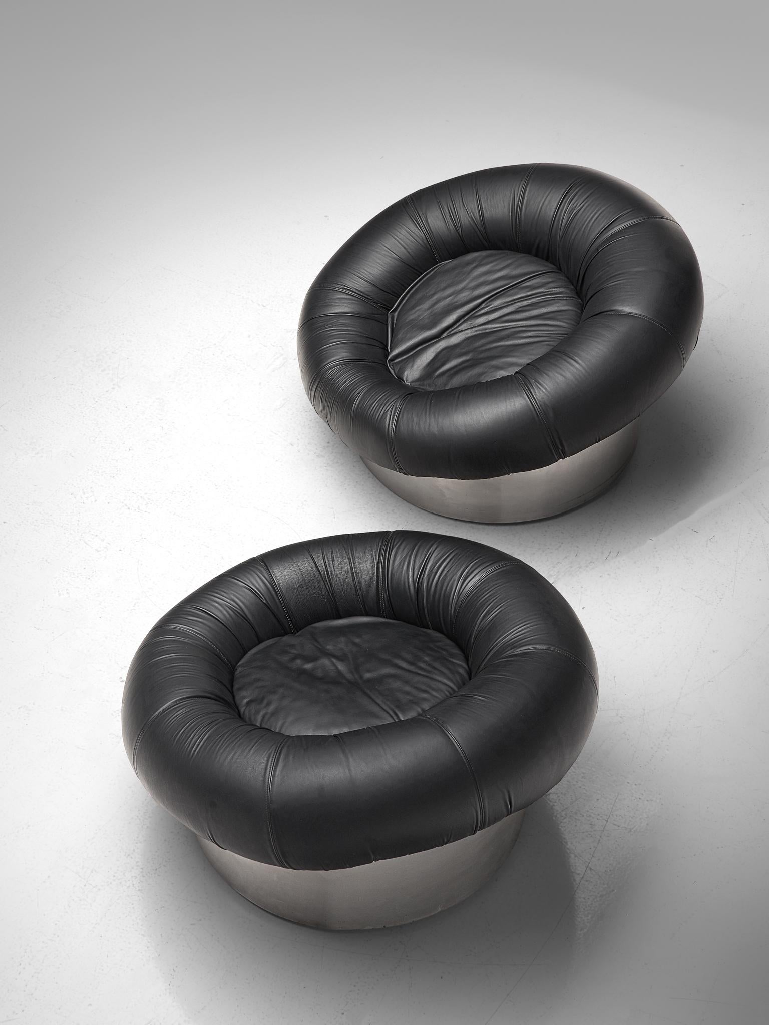 Post-Modern Postmodern Pair of Lounge Chairs Attributed to Willy Rizzo