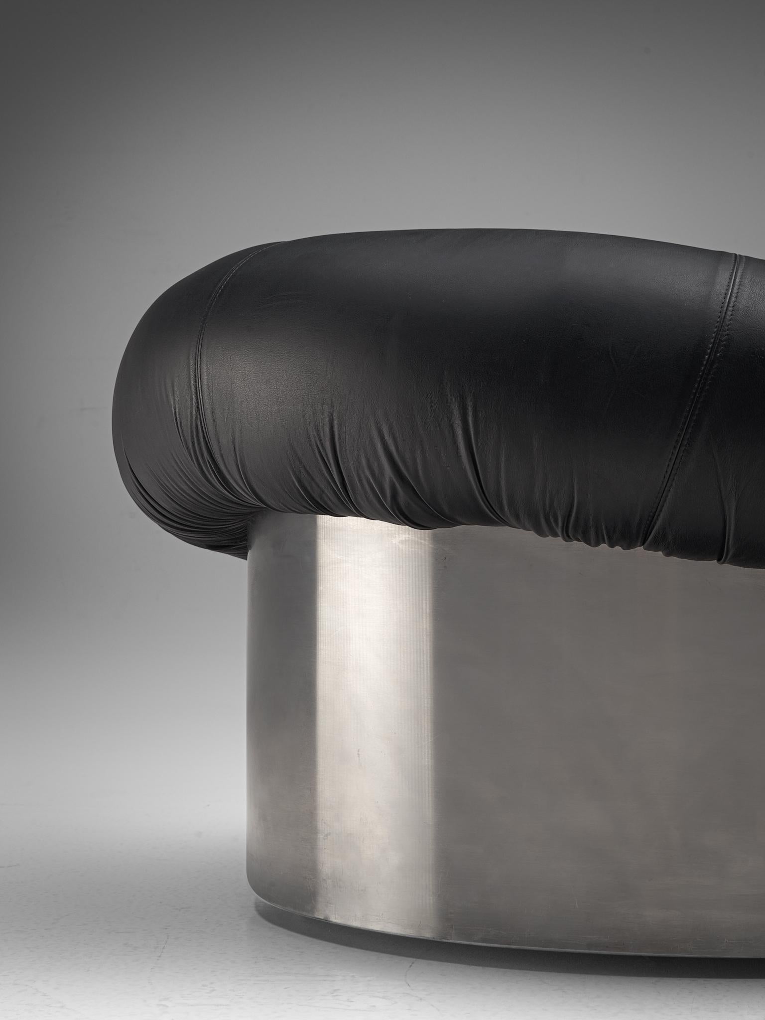 Metal Postmodern Pair of Lounge Chairs Attributed to Willy Rizzo
