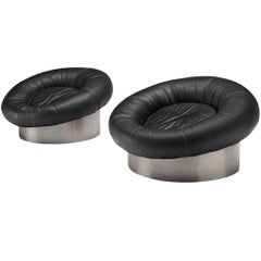 Postmodern Pair of Lounge Chairs Attributed to Willy Rizzo