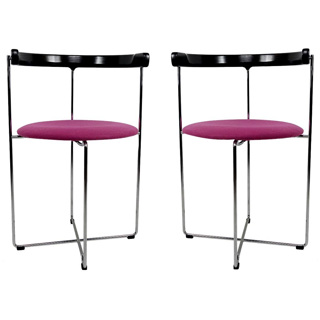 Post-Modern Pair of Sóley Folding Chairs by Valdimar Hardarson for Kusch+Co.
