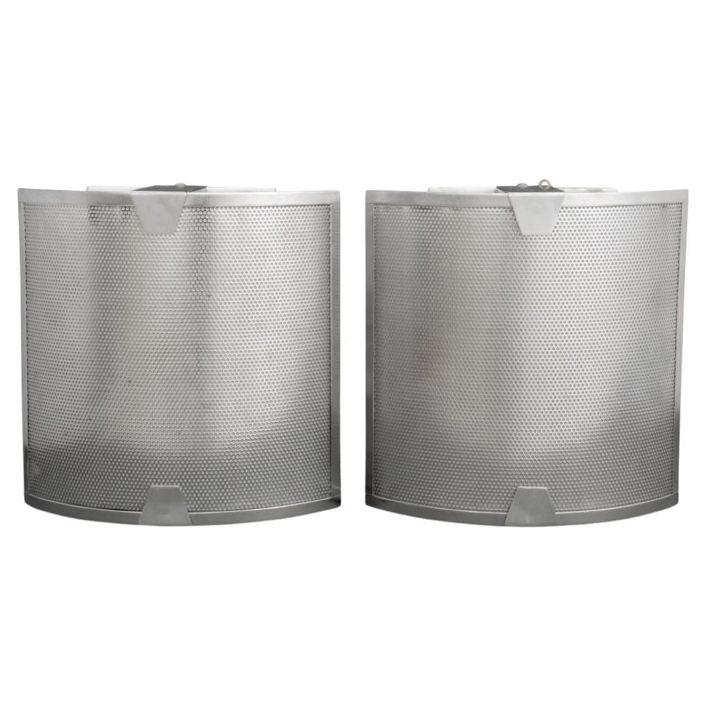 Post-Modern Perforated Aluminum Wall Sconces, 2