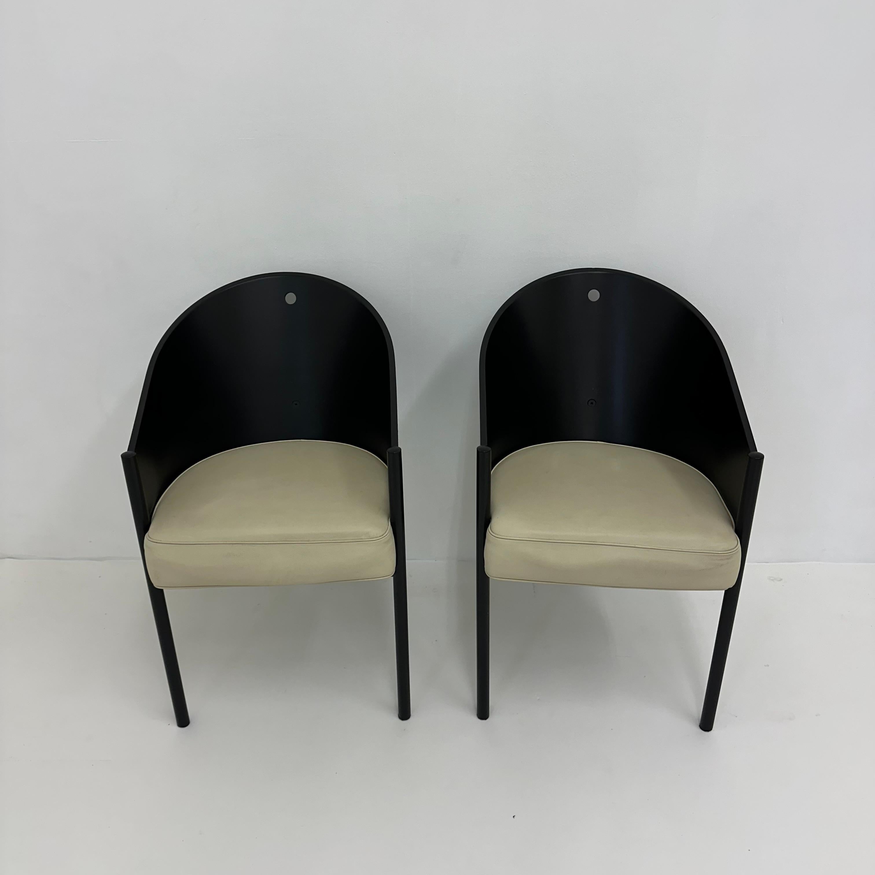 Dimensions: 47.5cm Width , 55cm Depth, 79,5cm Height,  48cm Height seat
Material: Leather. wood
Color: Black , Beige