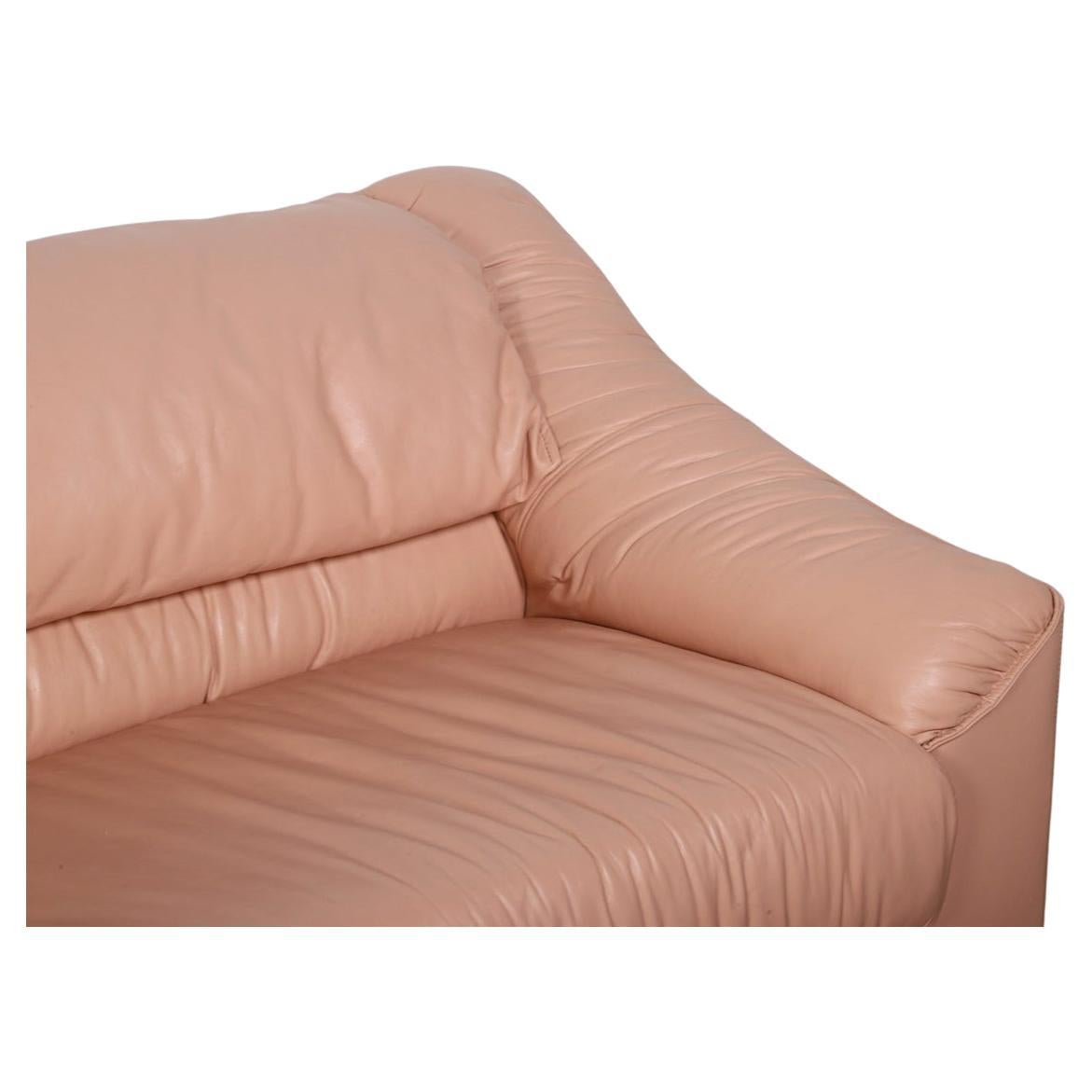 pink leather sofa