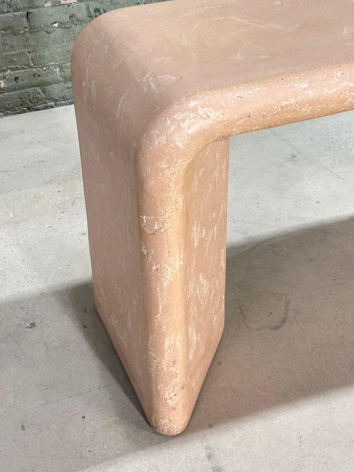 Post-Modern Post Modern Pink Plaster Sculptural Console Table, 1980 For Sale