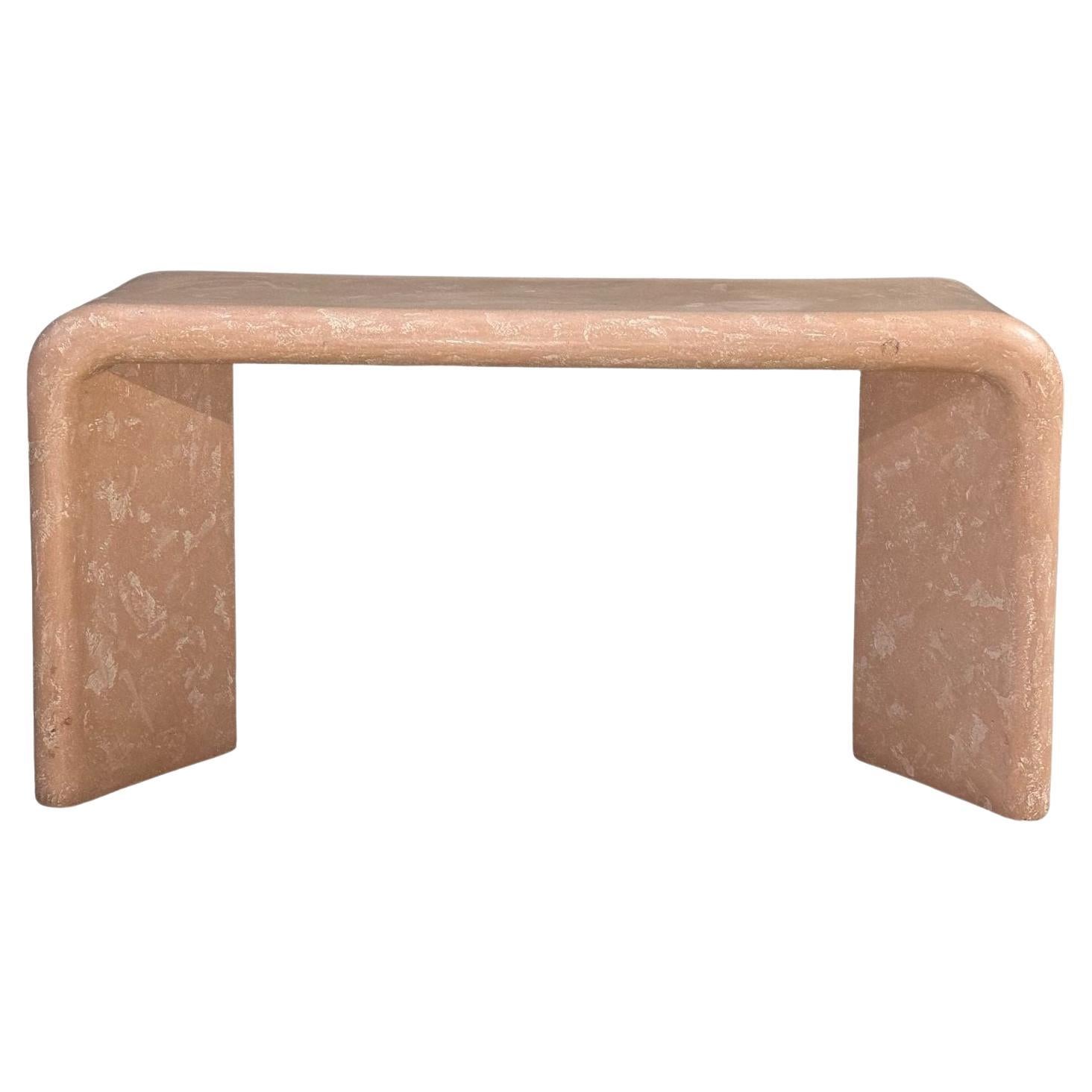 Post Modern Pink Plaster Sculptural Console Table, 1980 For Sale