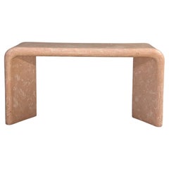 Retro Post Modern Pink Plaster Sculptural Console Table, 1980